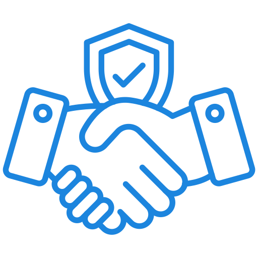 Handshake icon with tick sign